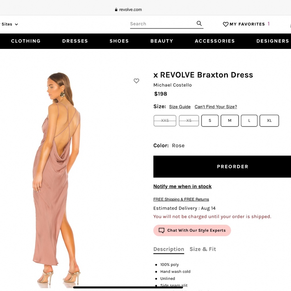 Michael Costello x Revolve Dress